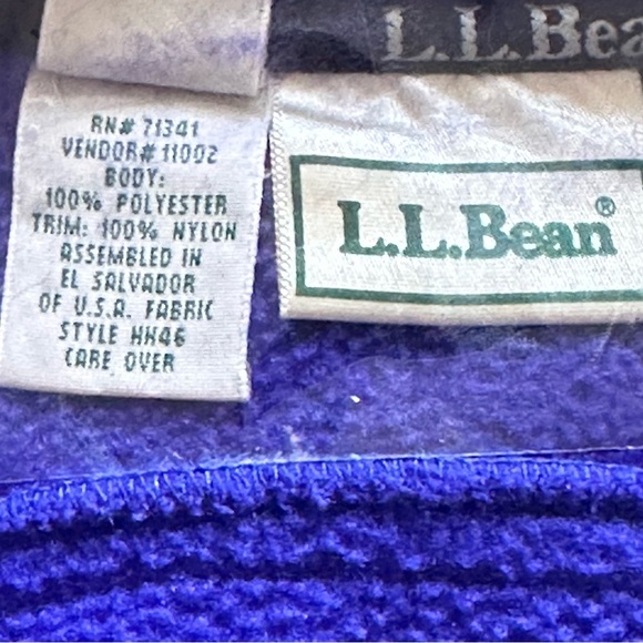 Vintage LL Bean Fleece Long Sleeve 1/4 Zip Size Small Purple Pullover High Neck - Picture 12 of 14